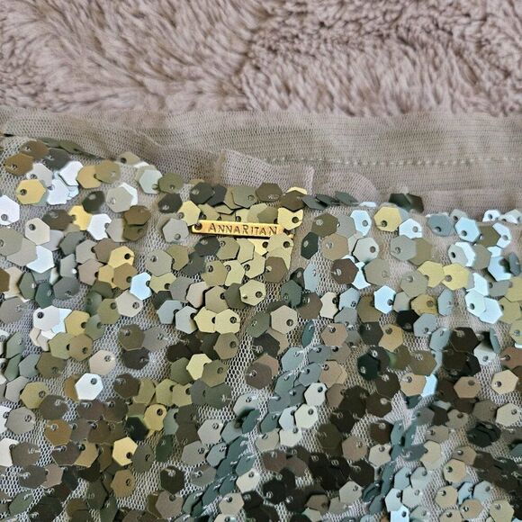 Annarita N NWT Seafoam Green Sequin Strapless Dress Small - Picture 10 of 15